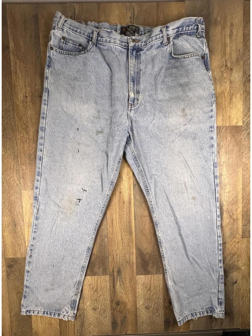 Vintage Route 66 Regular Fit 42x30 High Jeans Heavy Denim Light Worn Baggy Y2K.
